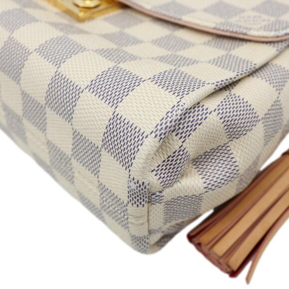 Louis Vuitton  Croisette Damier Azur Satchel Crossbody Bag Rose Ballerine - Picture 8 of 13